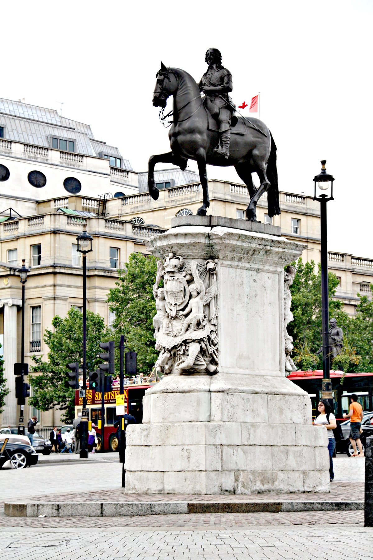 The ancient equestrian statue of King Charles I, buried for 250 years