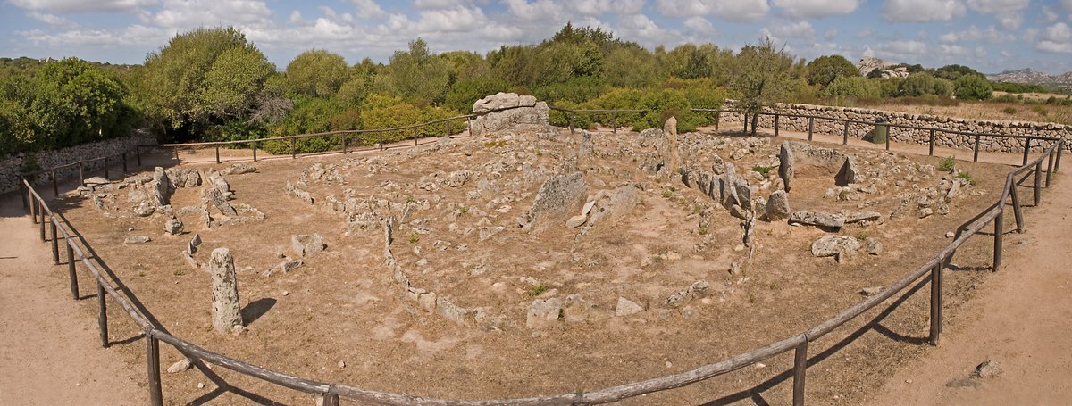 Ancient labyrinth of stone circles in Sardinia